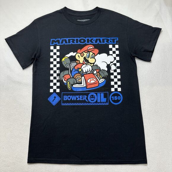 Nintendo Other - Nintendo Mario Kart Men's Small Black Short Sleeve Graphic T Shirt Bowser Oil